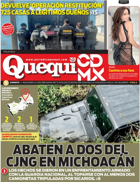 Portada de Quequi CDMX (contraportada) del martes, 9 de diciembre de 2025