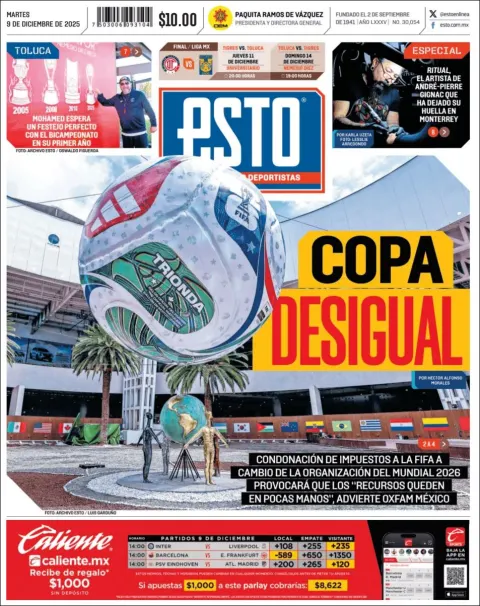 Portada de Esto del martes, 9 de diciembre de 2025
