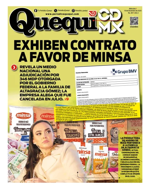 Portada de Quequi CDMX del miércoles, 10 de diciembre de 2025