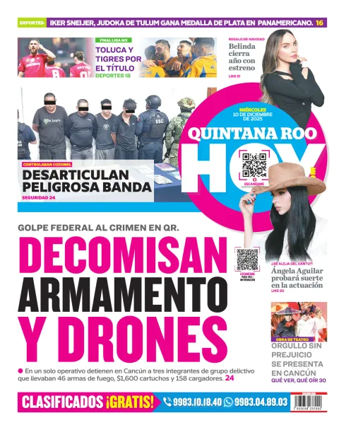 Portada de Quintana Roo Hoy (contraportada)