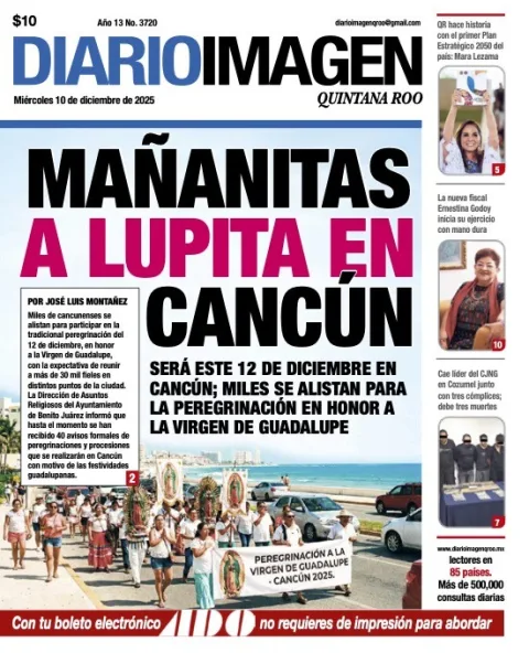 Portada de Diario Imagen Quintana Roo del miércoles, 10 de diciembre de 2025