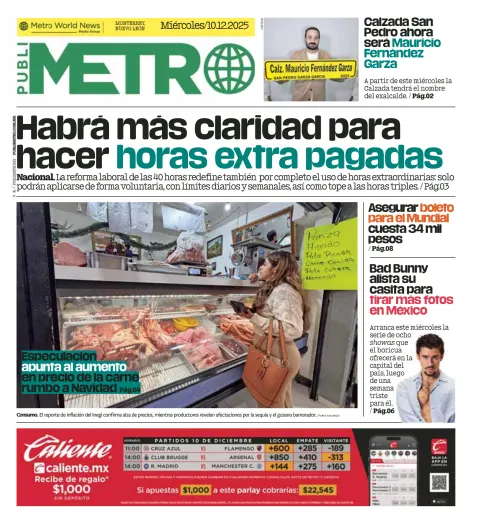Portada de Publimetro Monterrey del 2025-12-10
