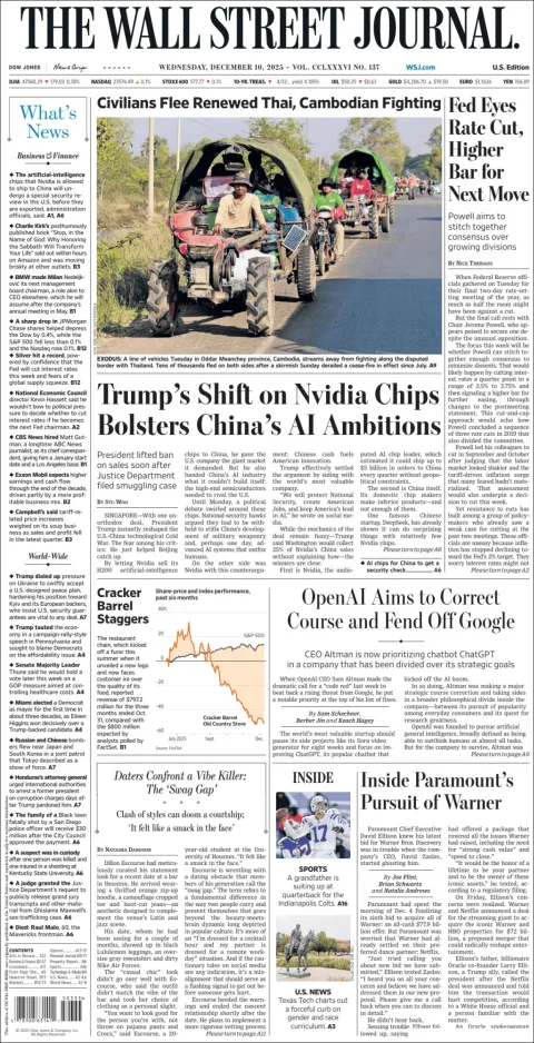Portada de The Wall Street Journal