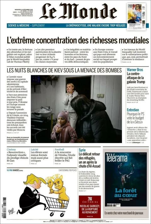 Portada de Le Monde del miércoles, 10 de diciembre de 2025