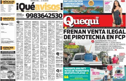 Portada de Quequi (contraportada) del miércoles, 10 de diciembre de 2025