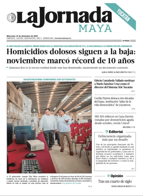 Portada de La Jornada Maya Yucatán del miércoles, 10 de diciembre de 2025