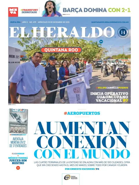 Portada de El Heraldo de Mexico - Quintana Roo