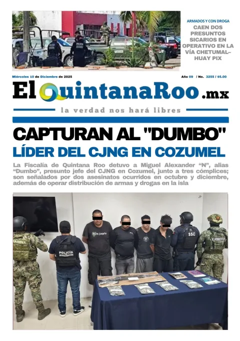 Portada de El Quintana Roo (portada) del miércoles, 10 de diciembre de 2025