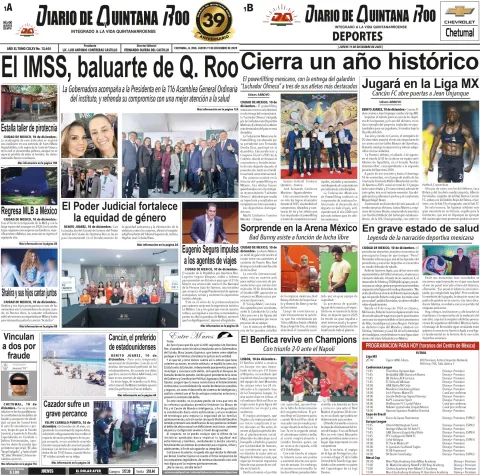 Portada de Diario de Quintana Roo (portada)
