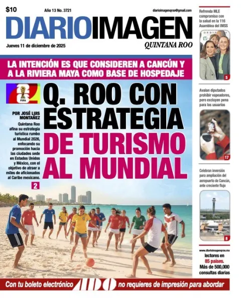 Portada de Diario Imagen Quintana Roo del jueves, 11 de diciembre de 2025