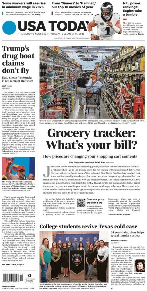 Portada de Usa Today