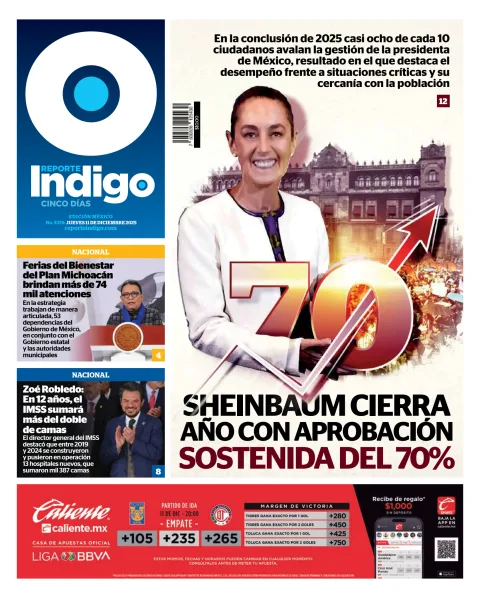 Portada de Reporte Indigo Nacional del jueves, 11 de diciembre de 2025