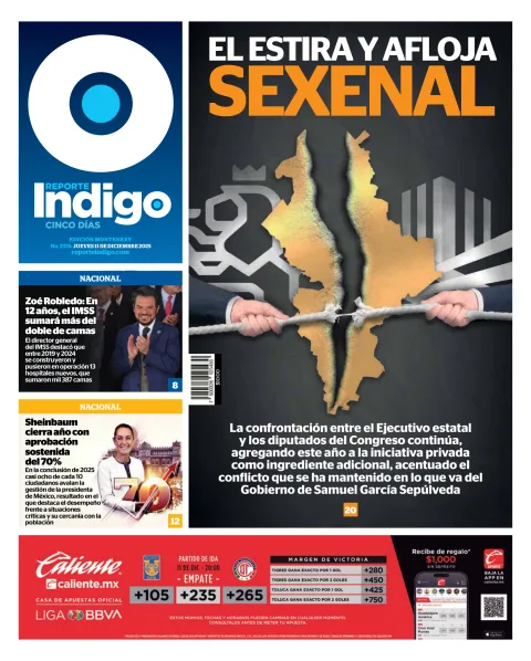 Portada de Reporte Indigo Monterrey del jueves, 11 de diciembre de 2025