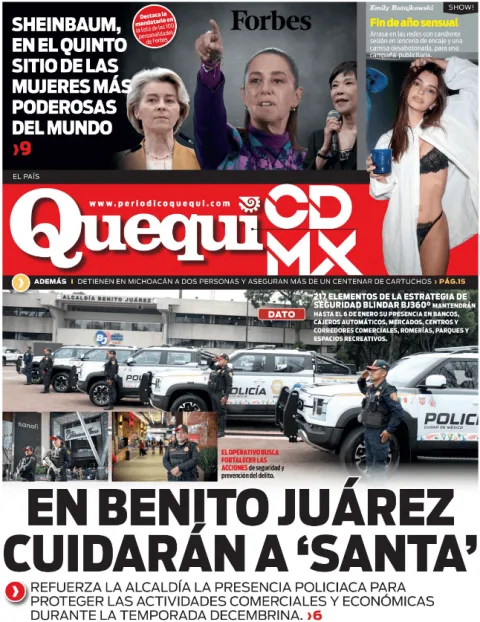 Portada de Quequi CDMX (contraportada) del jueves, 11 de diciembre de 2025