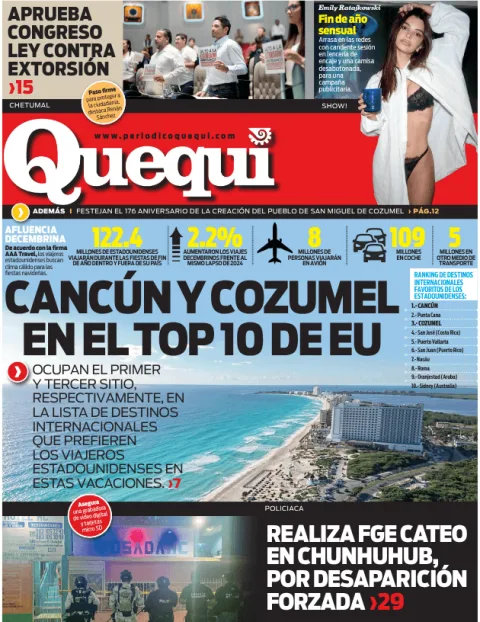 Portada de Quequi (contraportada) del jueves, 11 de diciembre de 2025