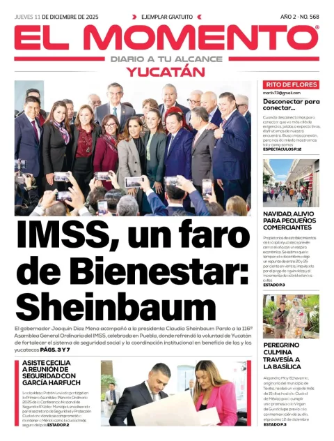 Portada de El Momento Yucatan del jueves, 11 de diciembre de 2025