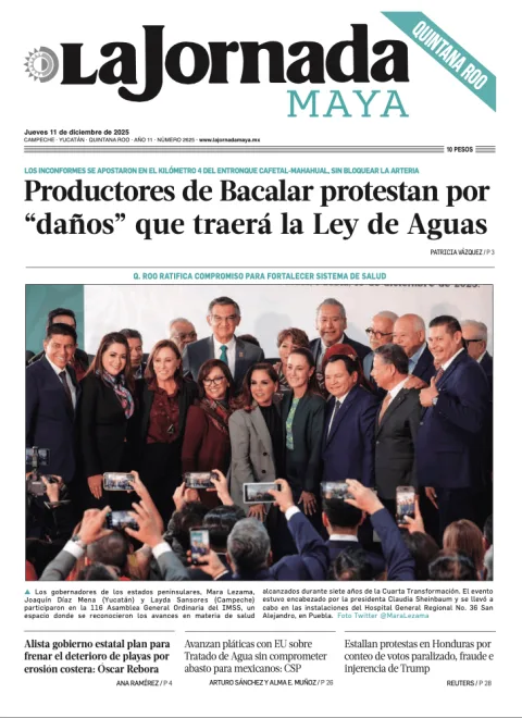 Portada de La Jornada Maya Quintana Roo del jueves, 11 de diciembre de 2025