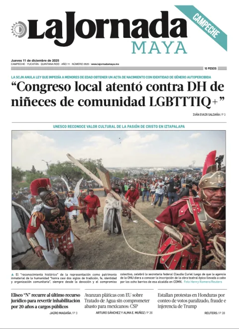 Portada de La Jornada Maya Campeche del jueves, 11 de diciembre de 2025