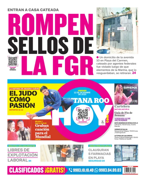 Portada de Quintana Roo Hoy (contraportada)