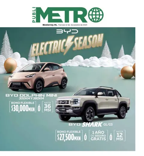 Portada de Publimetro Monterrey del viernes, 12 de diciembre de 2025