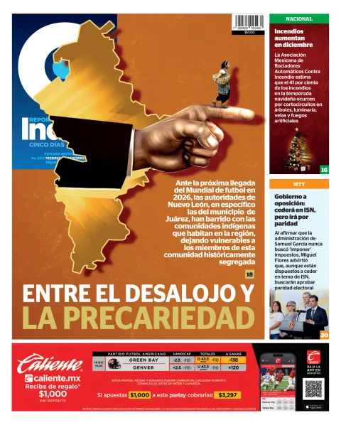 Portada de Reporte Indigo Monterrey del viernes, 12 de diciembre de 2025