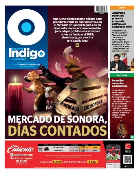 Portada de Reporte Indigo Guadalajara del viernes, 12 de diciembre de 2025