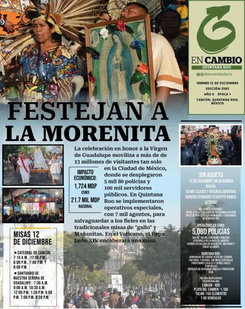 Portada de En Cambio - Quintana Roo (contraportada) del viernes, 12 de diciembre de 2025