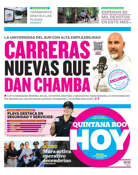 Portada de Quintana Roo Hoy (portada)