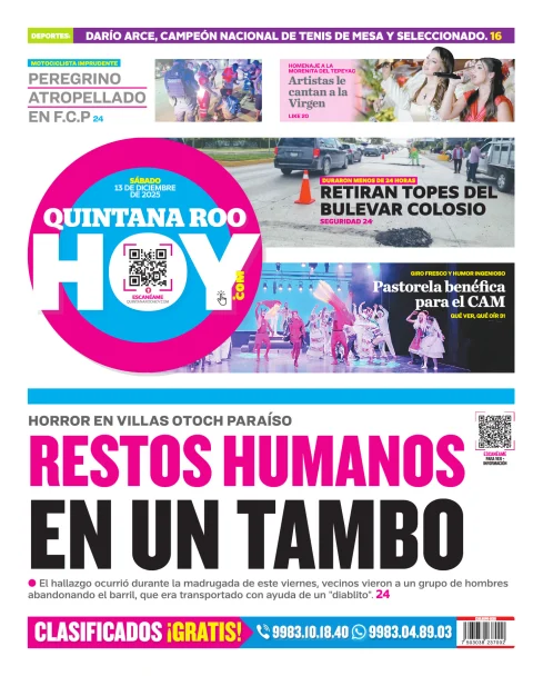 Portada de Quintana Roo Hoy (contraportada)