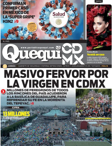 Portada de Quequi CDMX (contraportada) del sábado, 13 de diciembre de 2025
