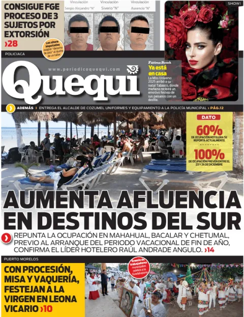 Portada de Quequi (contraportada) del sábado, 13 de diciembre de 2025