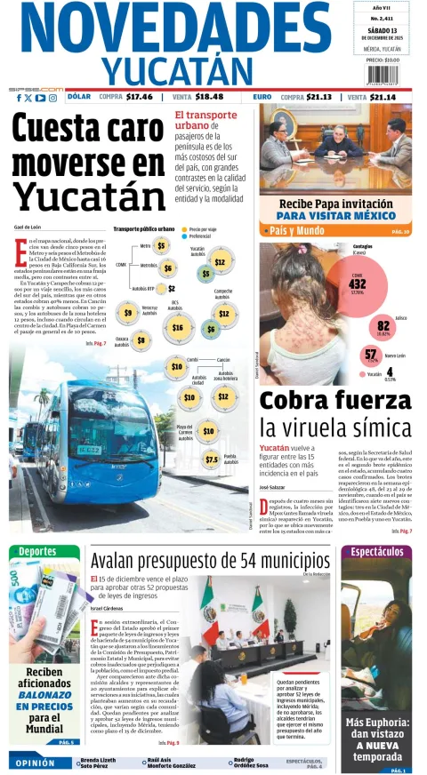 Portada de Novedades Yucatan