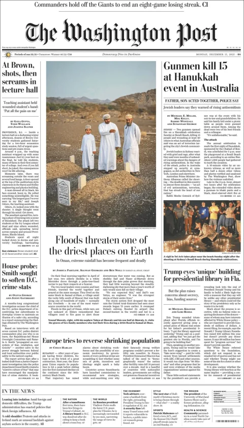 Portada de The Washington Post