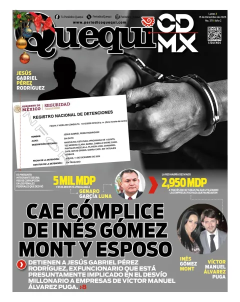 Portada de Quequi CDMX del lunes, 15 de diciembre de 2025
