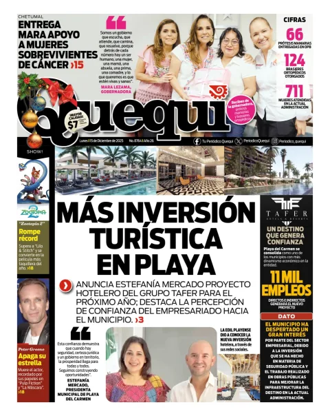 Portada de Quequi del lunes, 15 de diciembre de 2025