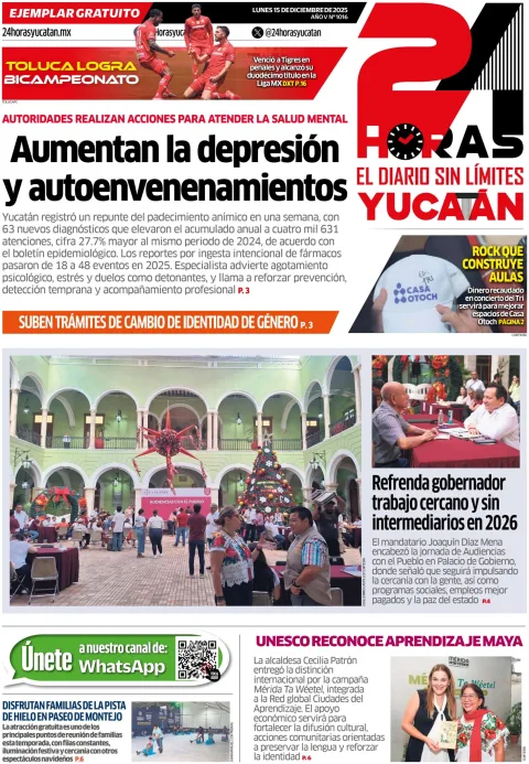 Portada de 24 Horas Yucatan