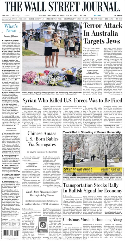 Portada de The Wall Street Journal
