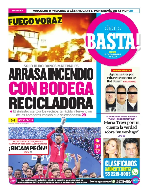 Portada de Basta! (contraportada)