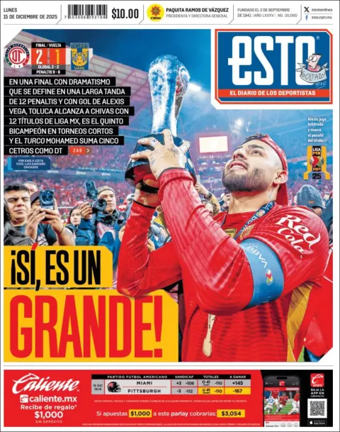 Portada de Esto del lunes, 15 de diciembre de 2025