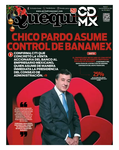 Portada de Quequi CDMX del martes, 16 de diciembre de 2025