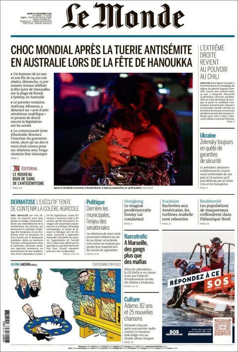 Portada de Le Monde del martes, 16 de diciembre de 2025