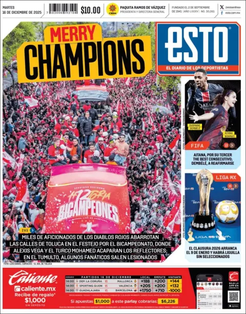 Portada de Esto del martes, 16 de diciembre de 2025