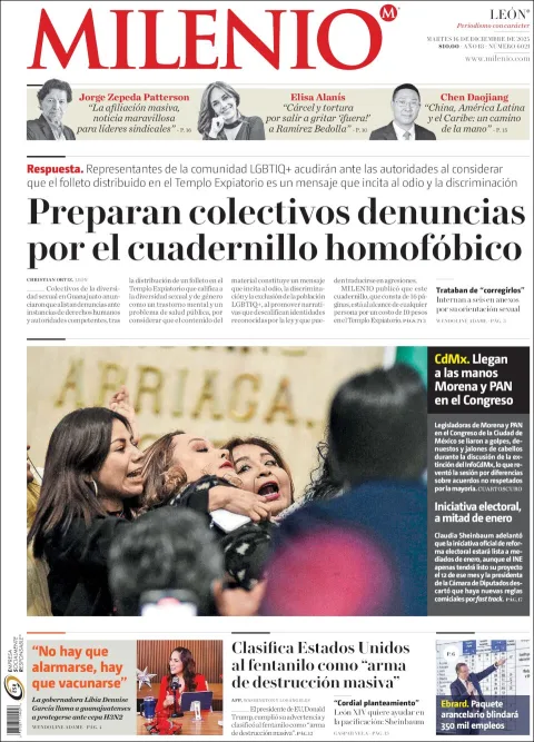 Portada de Milenio Leon del martes, 16 de diciembre de 2025