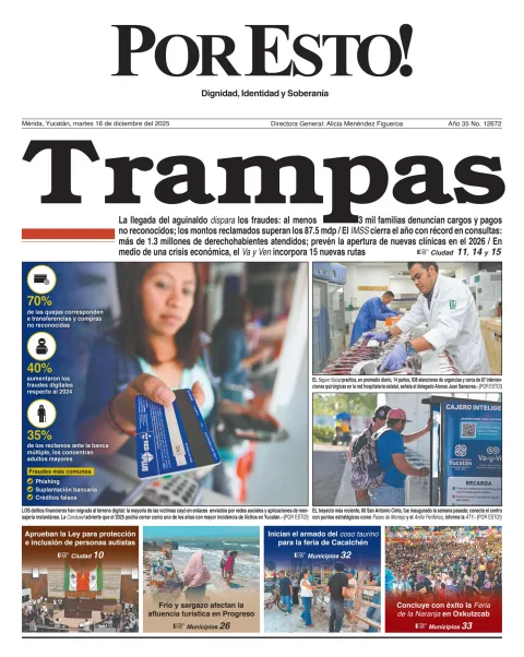 Portada de Por Esto (merida, Yucatan) del martes, 16 de diciembre de 2025