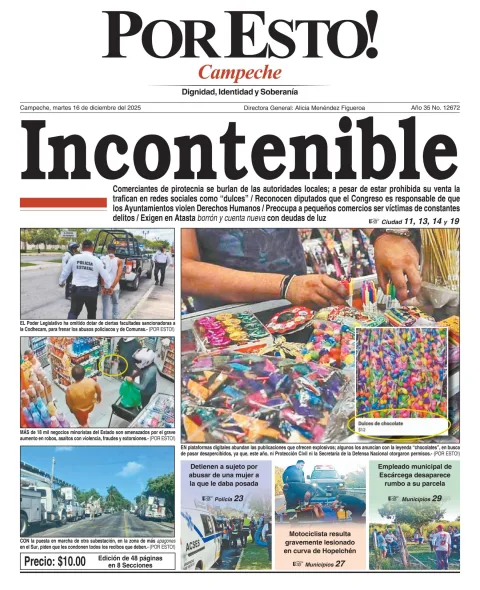 Portada de Por Esto (campeche) del martes, 16 de diciembre de 2025