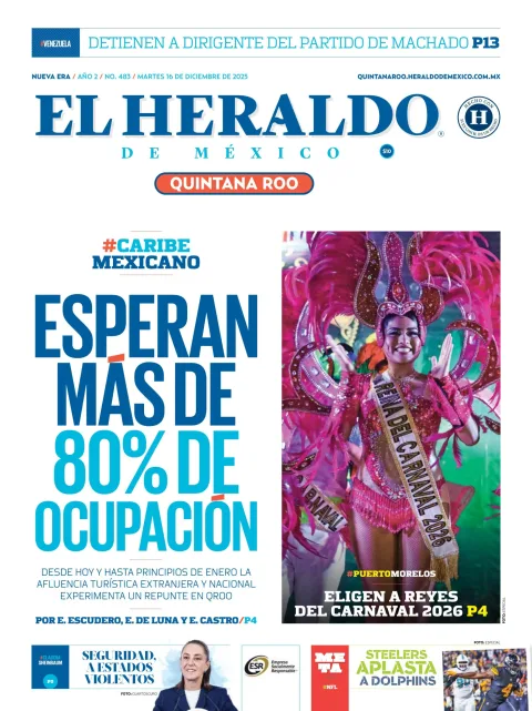 Portada de El Heraldo de Mexico - Quintana Roo del martes, 16 de diciembre de 2025