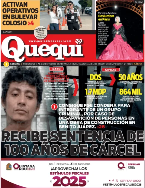 Portada de Quequi (contraportada) del martes, 16 de diciembre de 2025