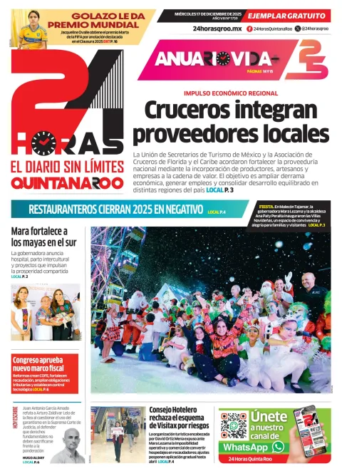 Portada de 24 Horas Quintana Roo