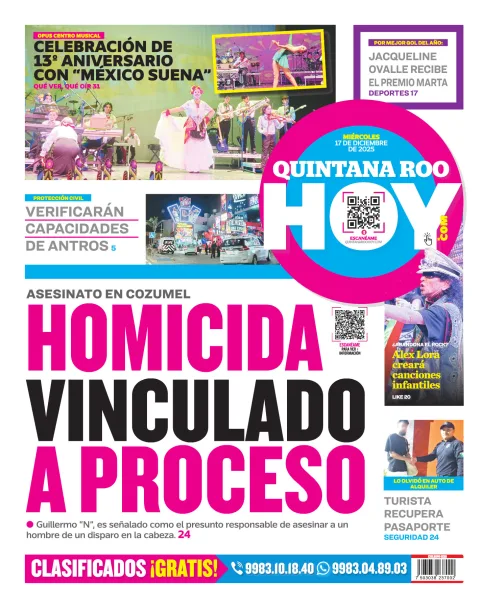 Portada de Quintana Roo Hoy (contraportada)