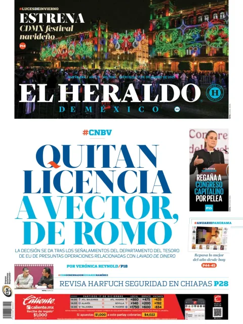 Portada de El Heraldo de Mexico
